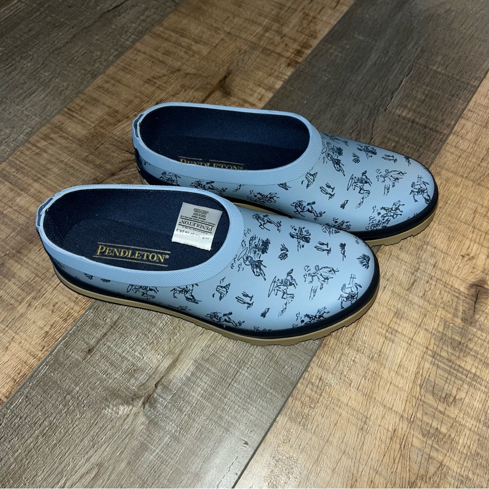 Pendleton Blue Garden Shoes Cowgirl Size 6 EUR 37 - Picture 3 of 14